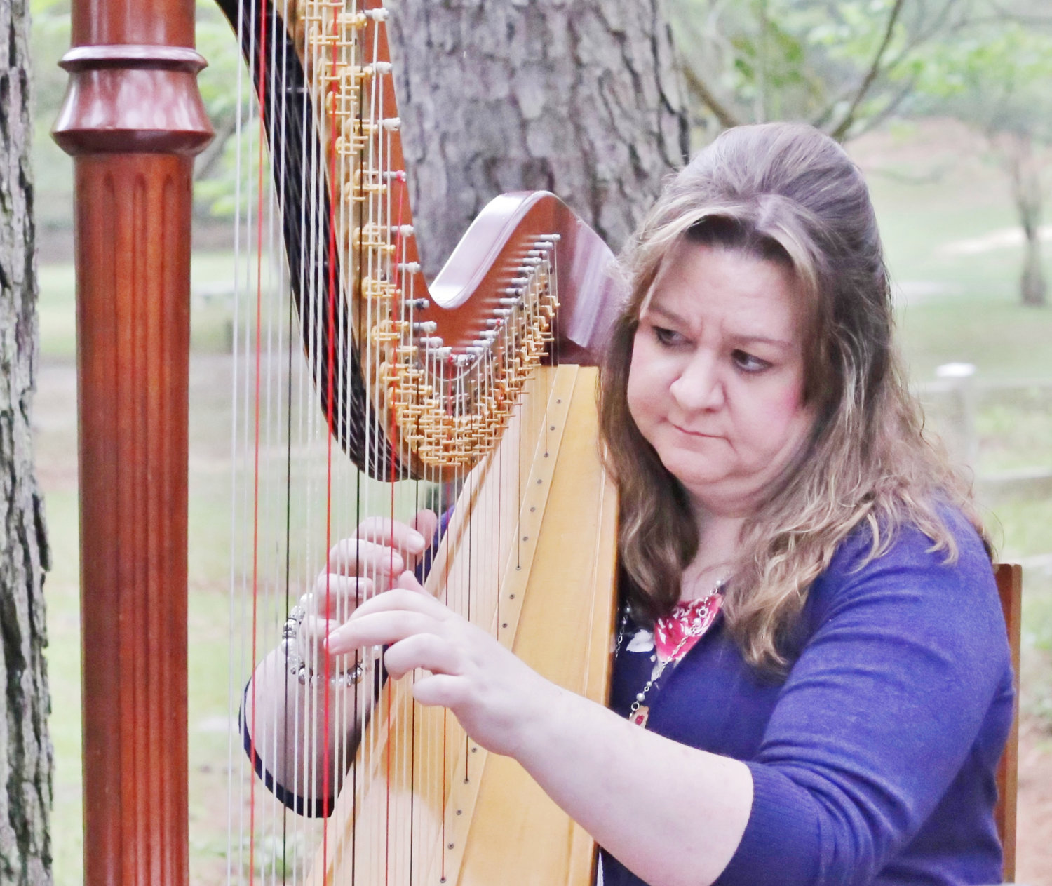 Harpist Aleita Kowalchuk performed at the Holly Tree Bible Church Easter sunrise service.